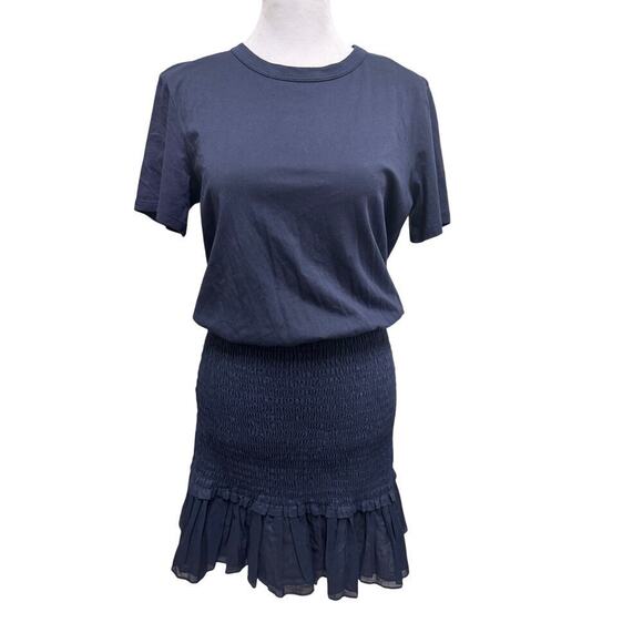 Veronica Beard Navy Blue Aberdeen Cotton Dress Size XS - Picture 3 of 9